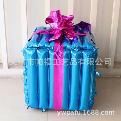 50 Cm Grote Box Cube Folie Ballonnen Happy Birthday Party Decoraties Party Ballonnen Bruiloft Ballonnen Speelgoed Helium Ballon: 50cm Blue