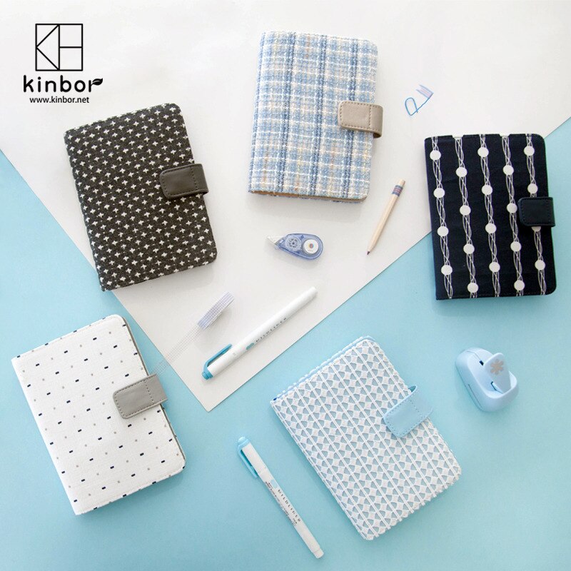 Kinbor-Cuaderno de mano autorelleno, A6, A5, Manual de viaje , calendario de hojas sueltas, libro pequeño
