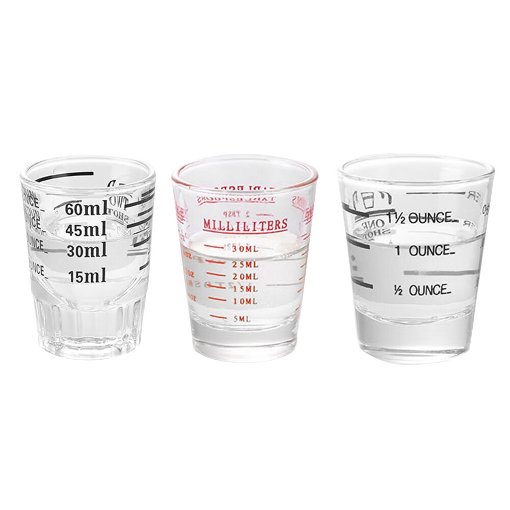 30/45/60ml Thickened Glass Ounces Cup Coffee Cup Espresso Measuring Scale Cup Transparent Water Cup