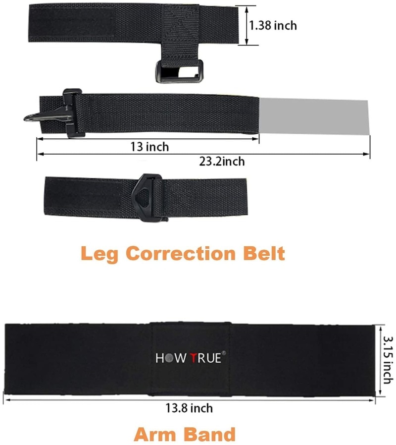 HOW TRUE Golf Arm Band, Swing Training Aid Combo with Leg Corrector Posture Motion Correction Belt for Beginners Trainer