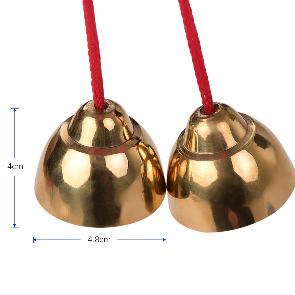 1 Pair Metal Bell Percussion Knocking Bells Musical Instrument Rhythm Toy Golden Percussion Instrument
