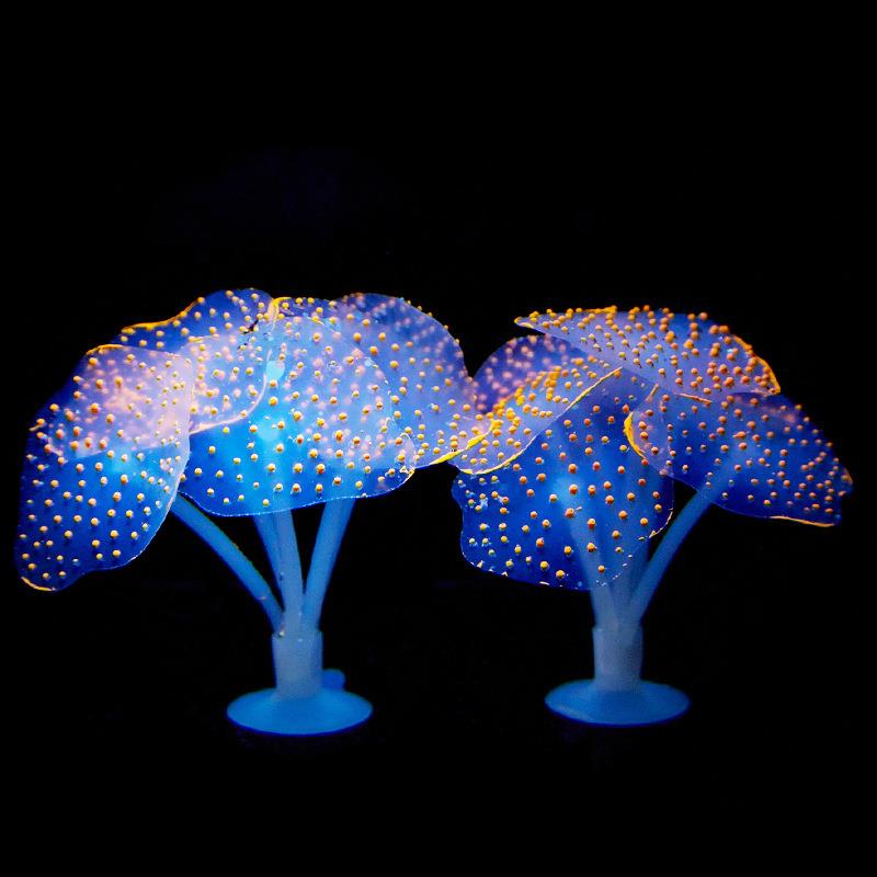 Siliconen Gloeiende Kunstmatige Aquarium Aquarium Koraal Planten Onderwater Ornament