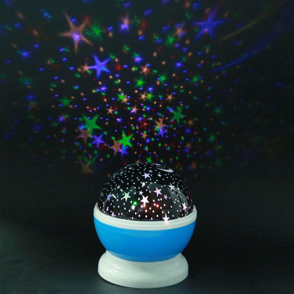 Led Night Light Projector Stars Sterrenhemel Maan Lamp Batterij Usb Kids Kinderen Slaapkamer Decor Projectie Lamp