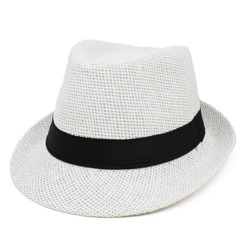 Children Fedoras Hat Jazz Cap Kid Bucket Hat Sun Cap For Girls Boys Summer Panama Hat Photography Props CBH001: White