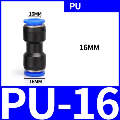 PU PG pneumatic connector air water hose variable diameter straight air quick connector plastic connector 4 6 8 10 12 14 16mm: PU-16