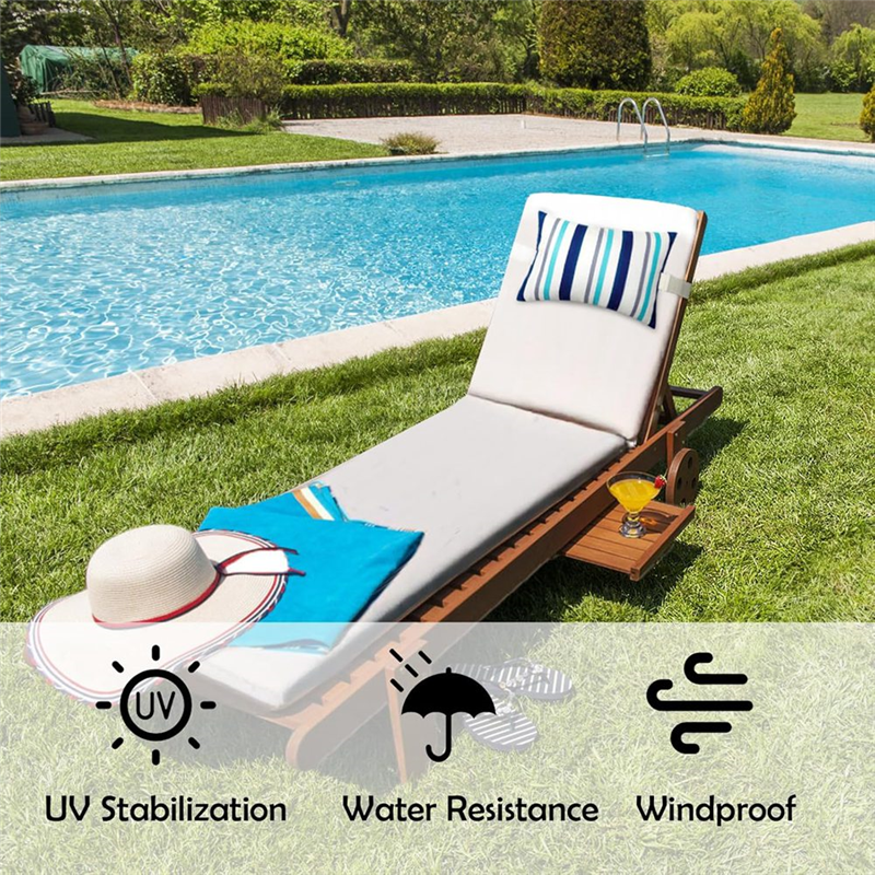B78B-2 Stück Chaiselongue-Kopfkissen mit Riemen, wasserdichtes Nacken-Kopfstützenkissen für den Außenbereich mit verstellbarem Gummiband