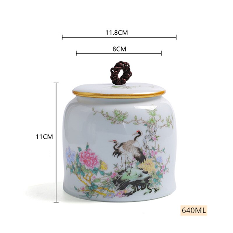 Jingdezhen-tarro hermético de cerámica para el hogar, latas de té, café, a prueba de humedad, contenedor de especias de grano de cocina