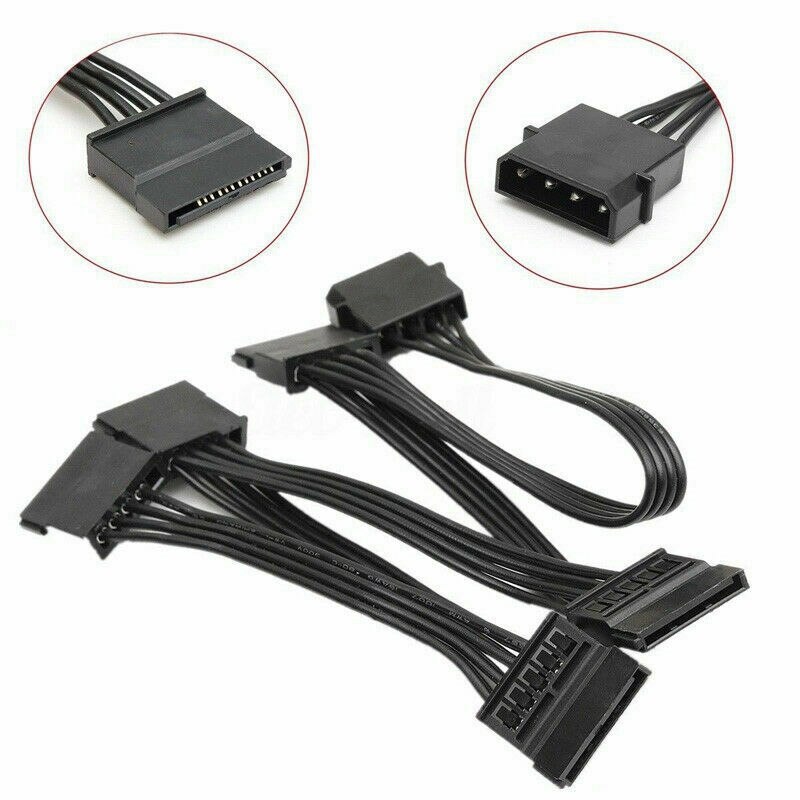 4 pin ide  to 5- port strømforsyningskabel 4 pin molex til multi sata port 18 awg ledningsledning til harddisk hdd ssd pc