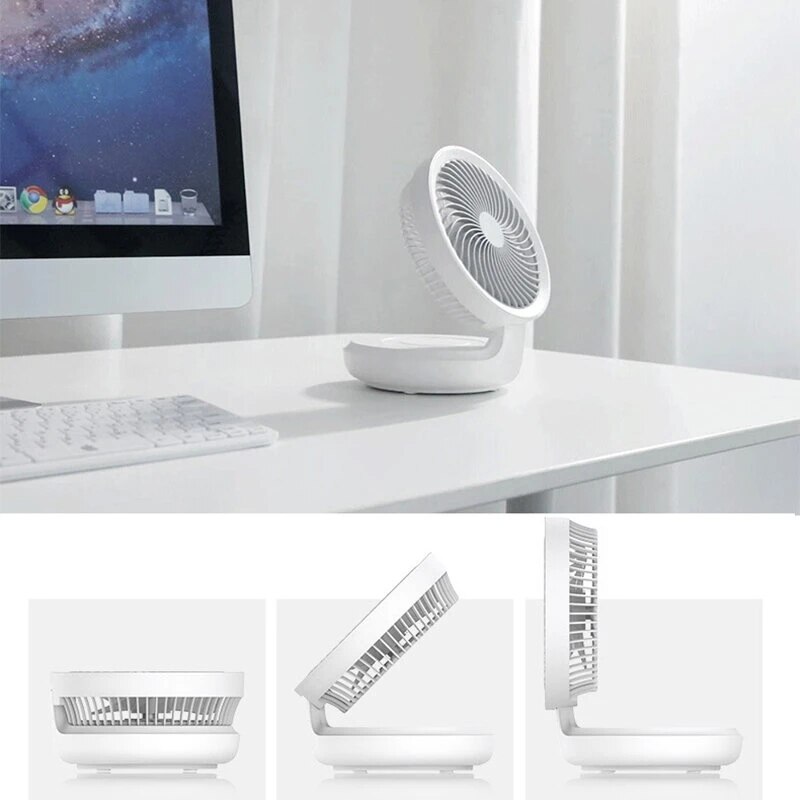 Edon-ventilador de circulación de aire suspendido inalámbrico E808, recargable por USB, eléctrico, plegable, luz nocturna, Control táctil, 4 velocidades del viento