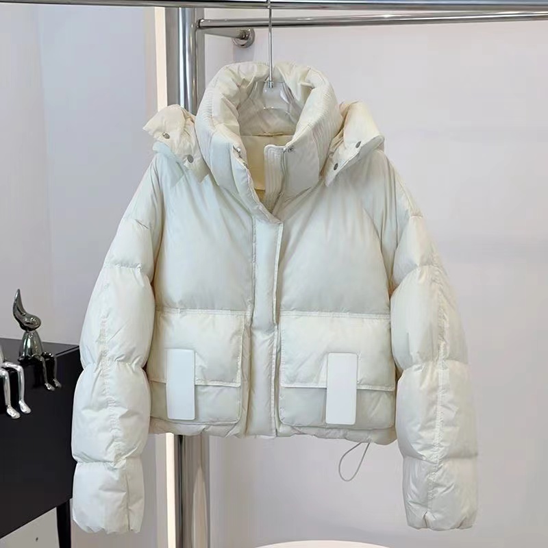 Winter Women Parkas Warn Casual Loose Women's Jacket Down Coats Solid Oversize Women's Winter Jacket Soft Cotton Puffer Jacket: L / Beige