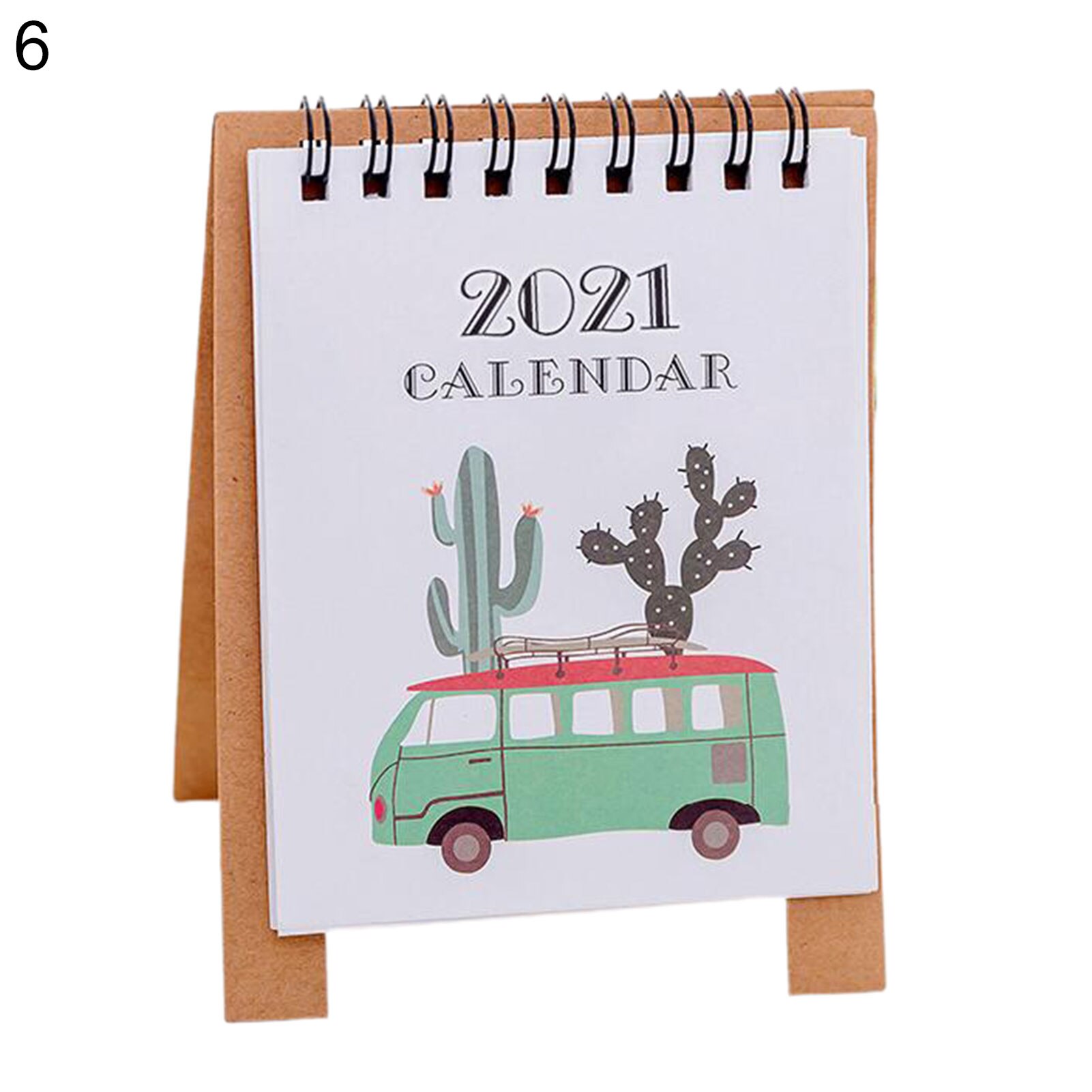 Mini desk kalender årlig papir kalender memo daglig planlægning planlægger hjemmekontor desktop årlig dagsorden planlægning kalender: 6