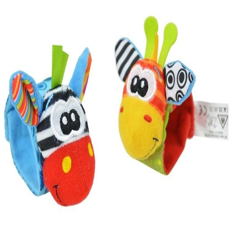 1 paar Baby Infant Weiche Rasseln Nette Baby Spielzeug Handgelenk Handbell Fuss-sucher Socken Entwicklungs spielzeug
