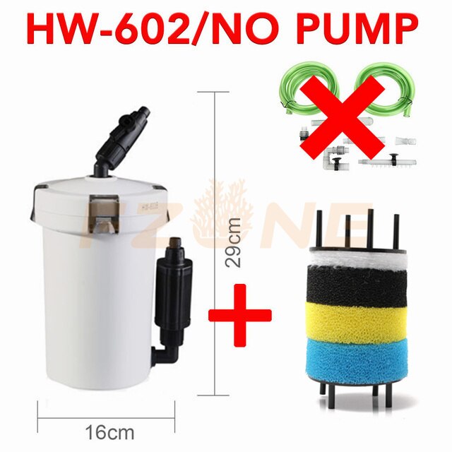 Filtro para acuario Sunsun, Ultra silencioso, filtro cilíndrico externo para acuario, cubo Pre filtro, cubo para peces y plantas: HW602 No Pump
