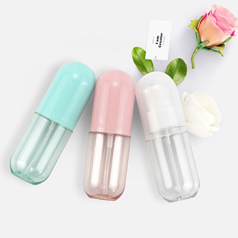 60ml resor tom sprayflaska plast atomizer liten mini tom påfyllningsbar parfym vatten sprayflaska sminkbehållare