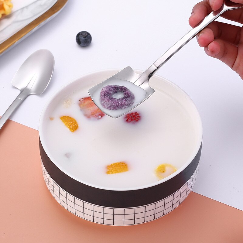 Stainless Steel Long Handle Ice Cream Dessert Spoon Sets Mixing Stiring Spoons Watermelon Shovels For Home Party Bar Supplies