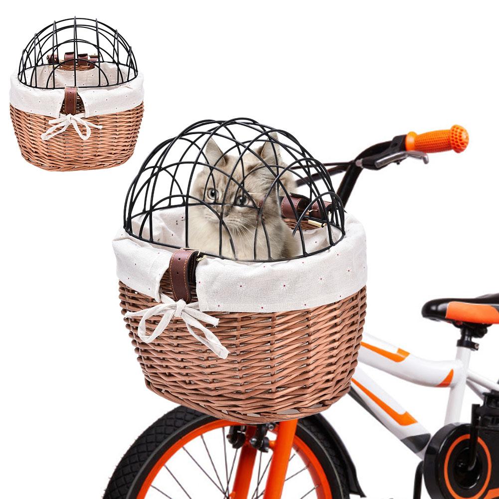 Pet Carrier Rieten Fietsmand Front Stuur Mount Hui Grandado