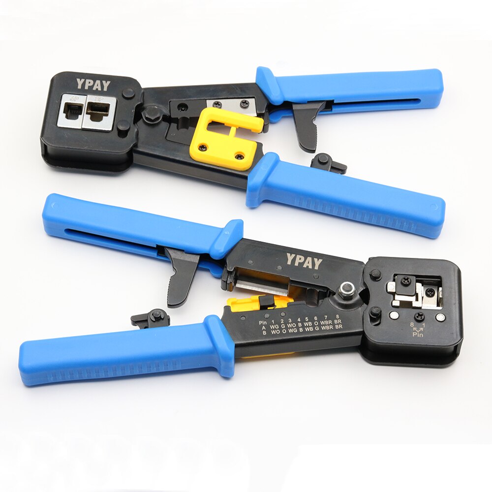 YPAY Rj45 Cable Crimping Tools Crimper Rg45 Ethernet Internet Network Pliers Rj12 CAT5 CAT6 Wire Stripper Clamp Multifunction