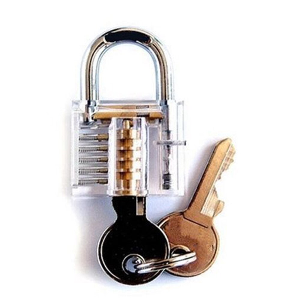 Locksmith Transparent Locks Pick Visible Cutaway Mini Practice View Padlock Hasps Training Skill For Furniture Hardware