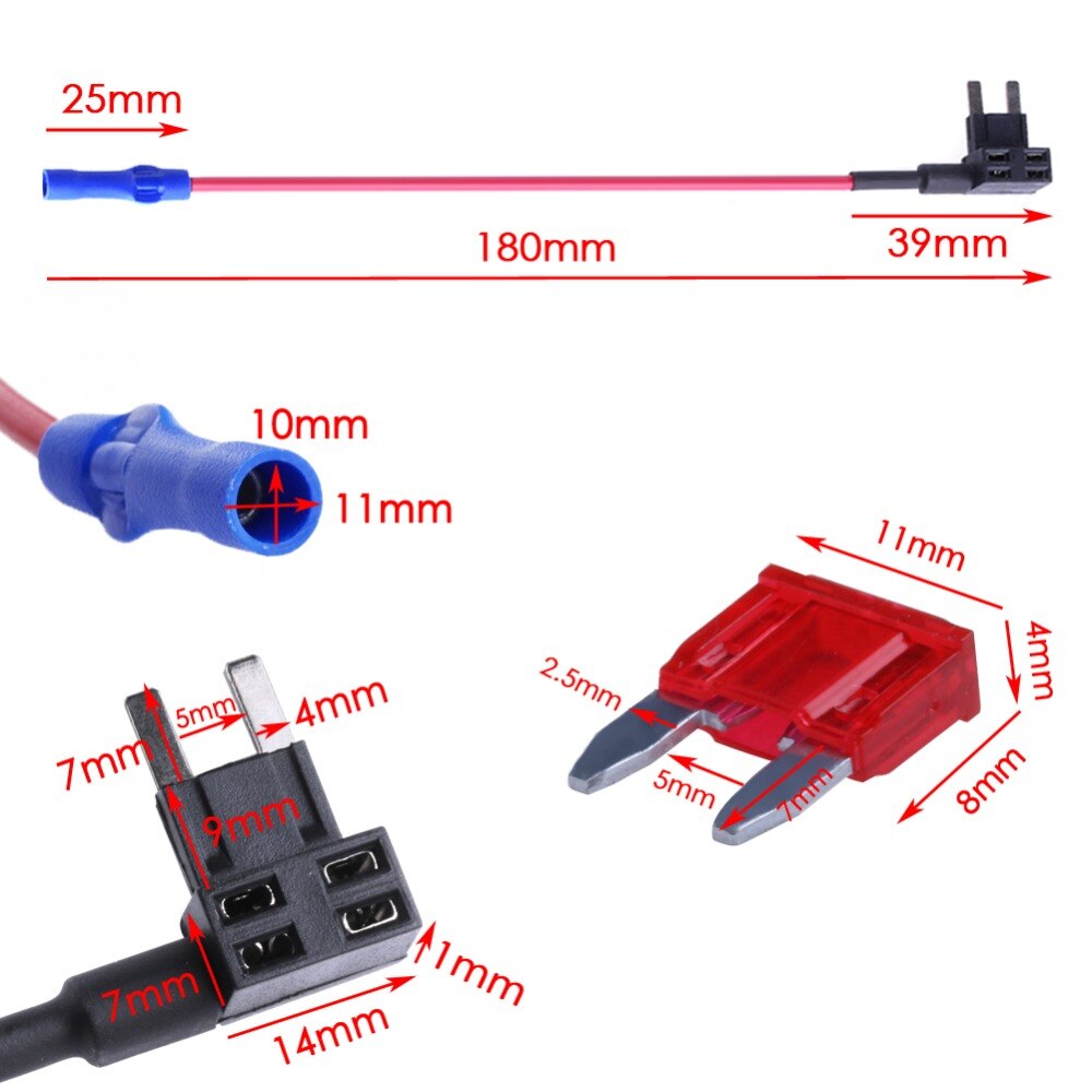5Stck Mini ATM Sicherung Adapter klopfen Dual Adapter Halfter Für Auto Auto Lkw