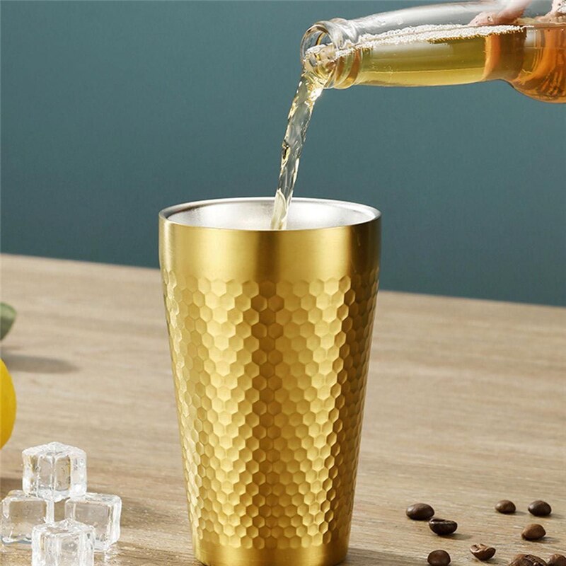 Stackable Stainless Steel Beer Cups Unbreakable Drinkware Bar Mug Double Layer Mugs Coffee Tea Cup