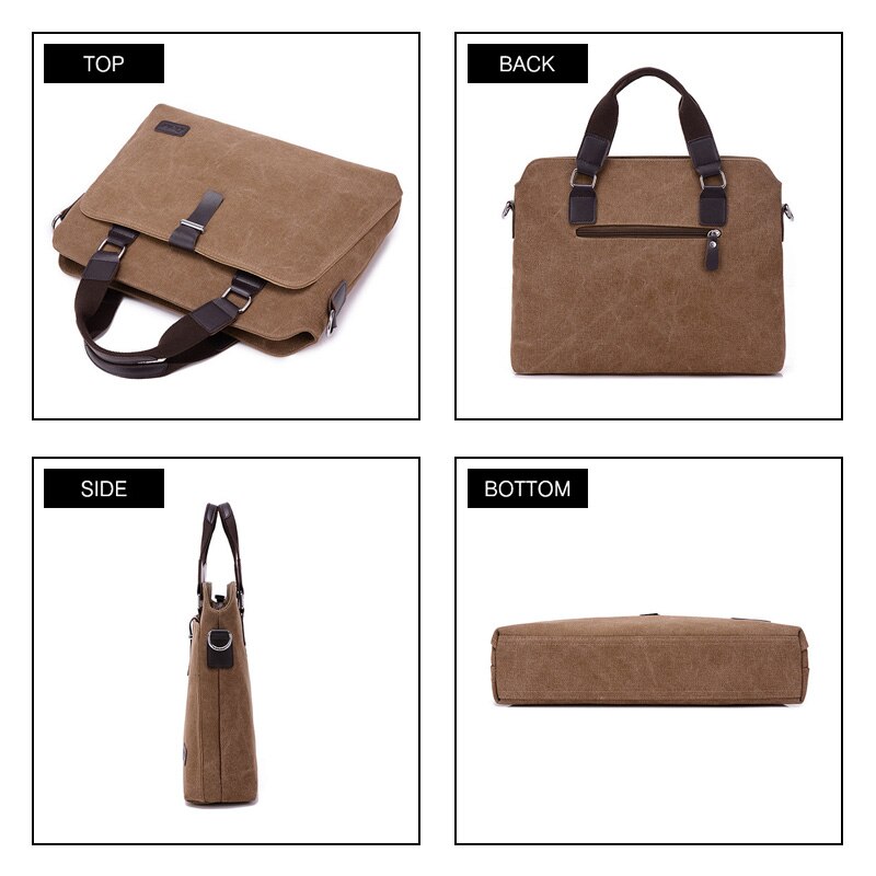 Mannen Aktetas Voor Laptop Mode Canvas Tas Mannelijke Schoudertas Messenger Handtas Organisator Voor Documenten Handtas Mannen