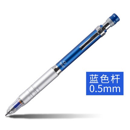 Crayon mécanique zèbre japonais, 1 pièce, DelGuard MA86, tige métallique, Center de gravité bas, empêche la rupture du plomb, 0.3/0.5mm: 0.5mm blue