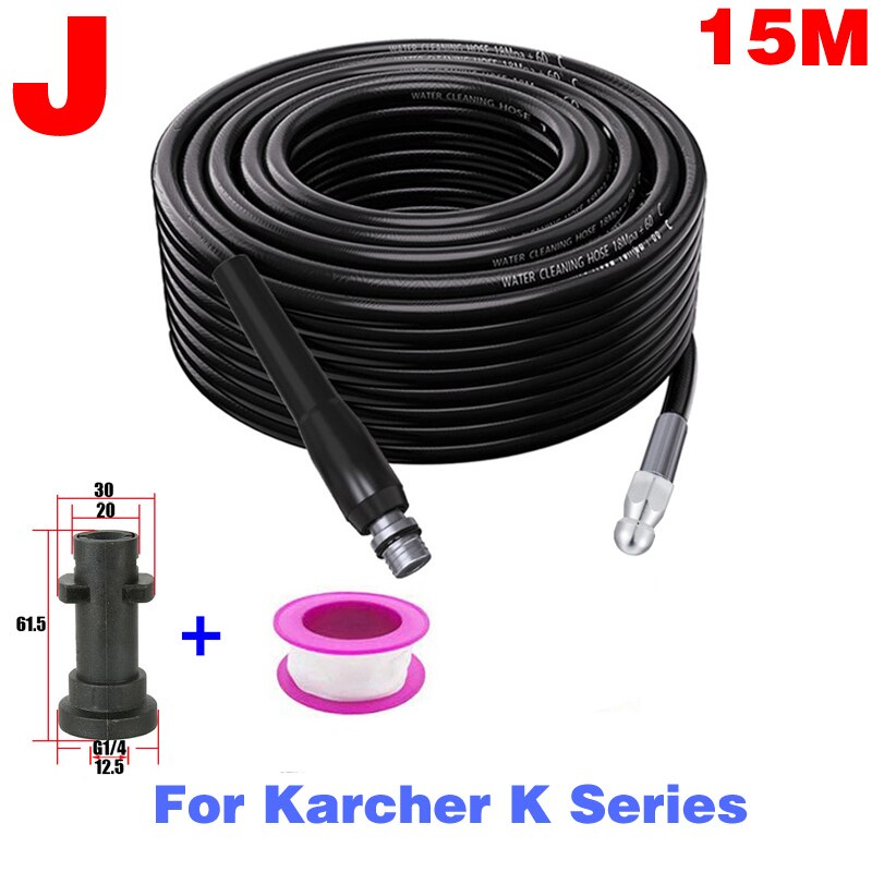 ROUE furet deboucheur canalisation deboucheur canalisation Buse de pour le nettoyage des égouts,tuyau haute pression pour Karcher Bosch Interskol Elitech Nilfisk Huter Stihl Parkside Black Decker netoyeur haut pression: J