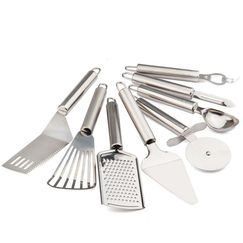 Neue Edelstahl 8 Teile/satz Kochen Werkzeuge einstellen Pizza Messer Ablauf Schaufel Spachtel Küchenutensilien Gesetzt Küche Zubehör