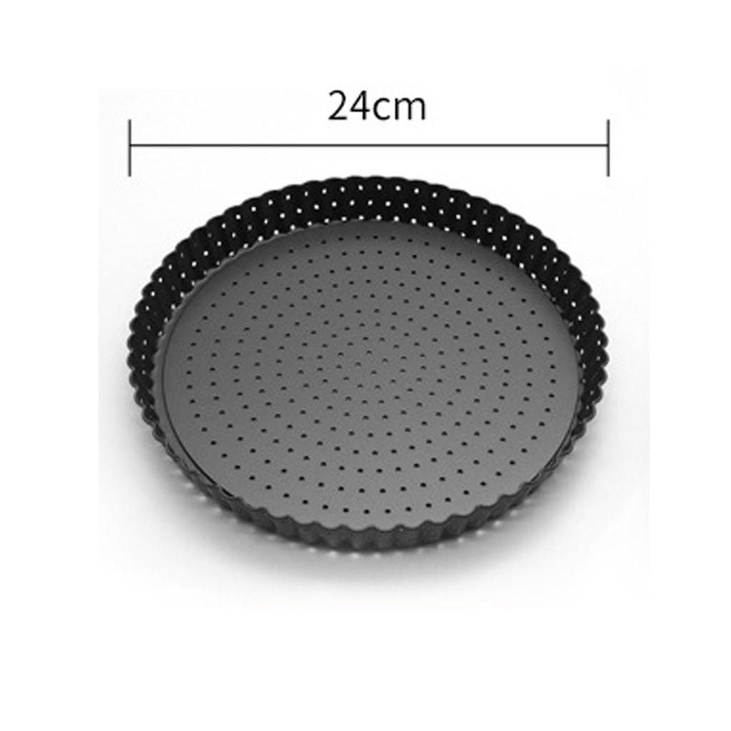 Petit moule à Pizza perforé en acier, antiadhésif, plat noir, accessoires de cuisson, # LR4: L