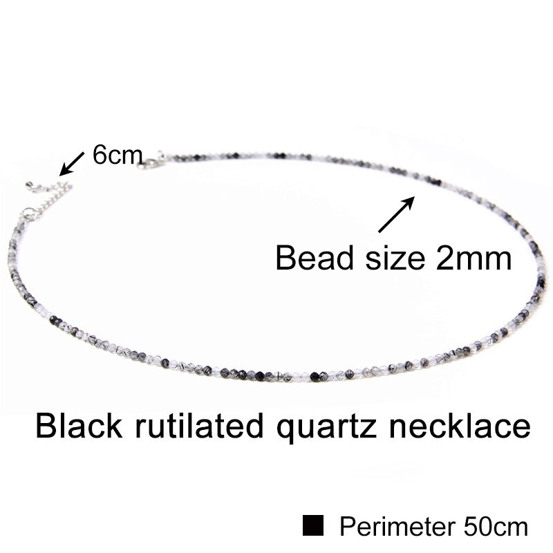 Collana di pietre preziose minimaliste piccole perle di cristallo sfaccettato collane girocolli acquamarina per donna uomo gioielli femminili regalo bohémien: Rutilated Quartz