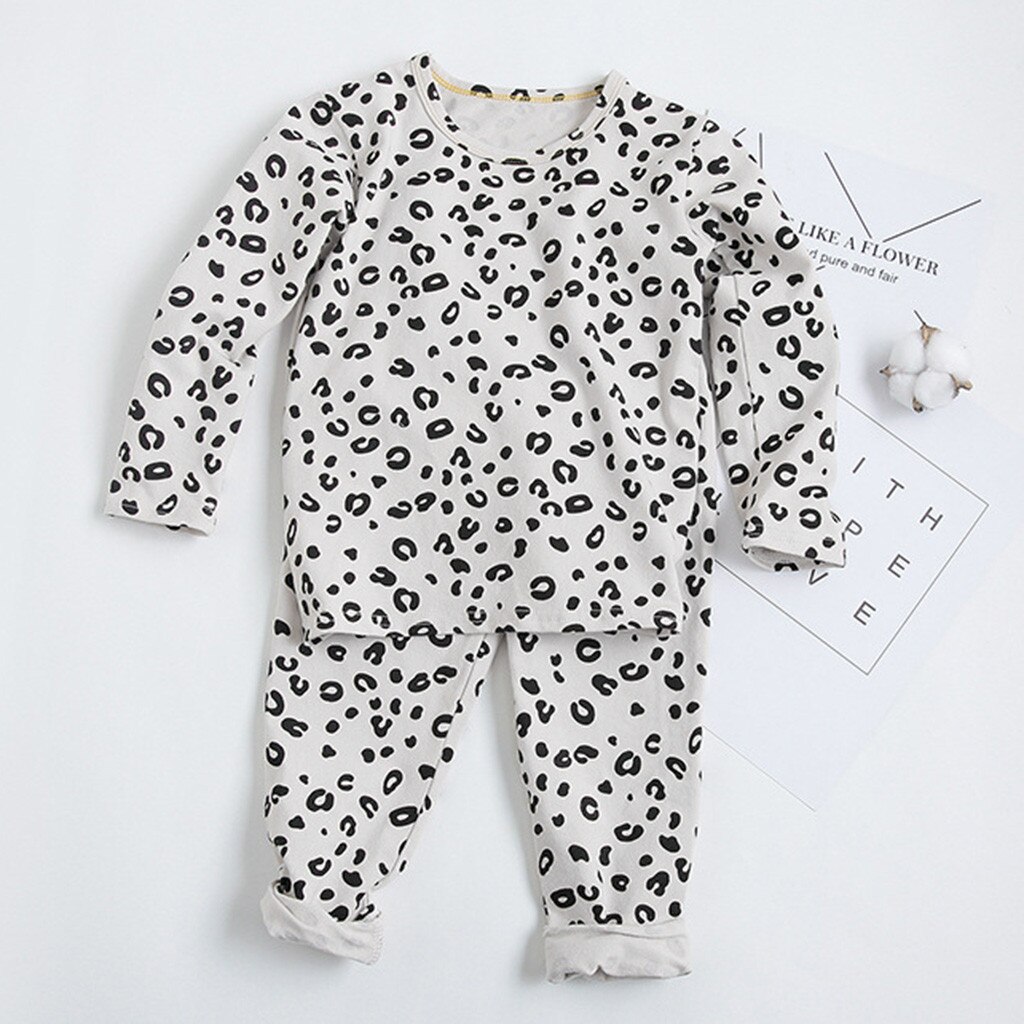 Nachtkleding Kind Baby Jongens Meisjes Pyjama Set Kinderen Kids Print Luipaard Pyjama Kids Lounge Wear Katoen Meisjes Pijama Infantil