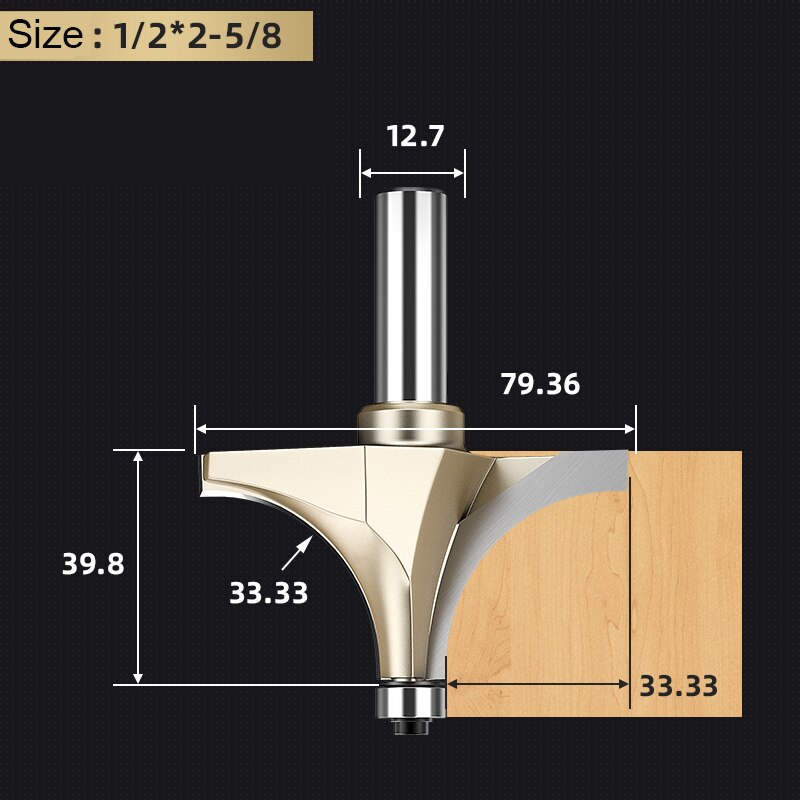 Carbide Corner Round Over Router Bit with Bearing for Wood Tungsten Carbide Milling Cutter CNC End Mill Woodworking Tool Cutters