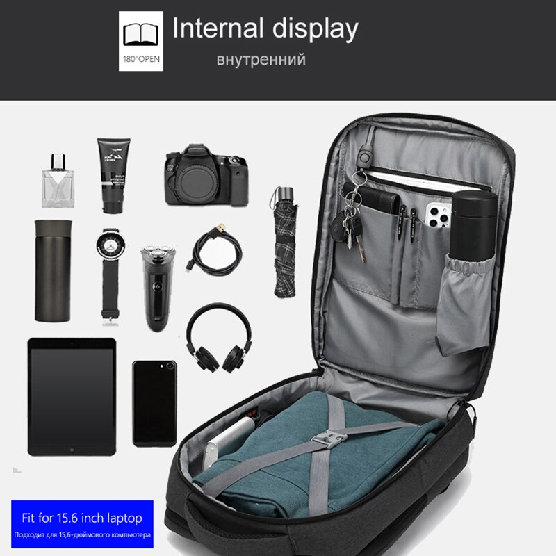 Mannen Rugzakken Mode Multifunctionele Usb Opladen 14 15 Inch Mannelijke Laptop Rugzakken Anti-Diefstal Schooltas Voor Mannen