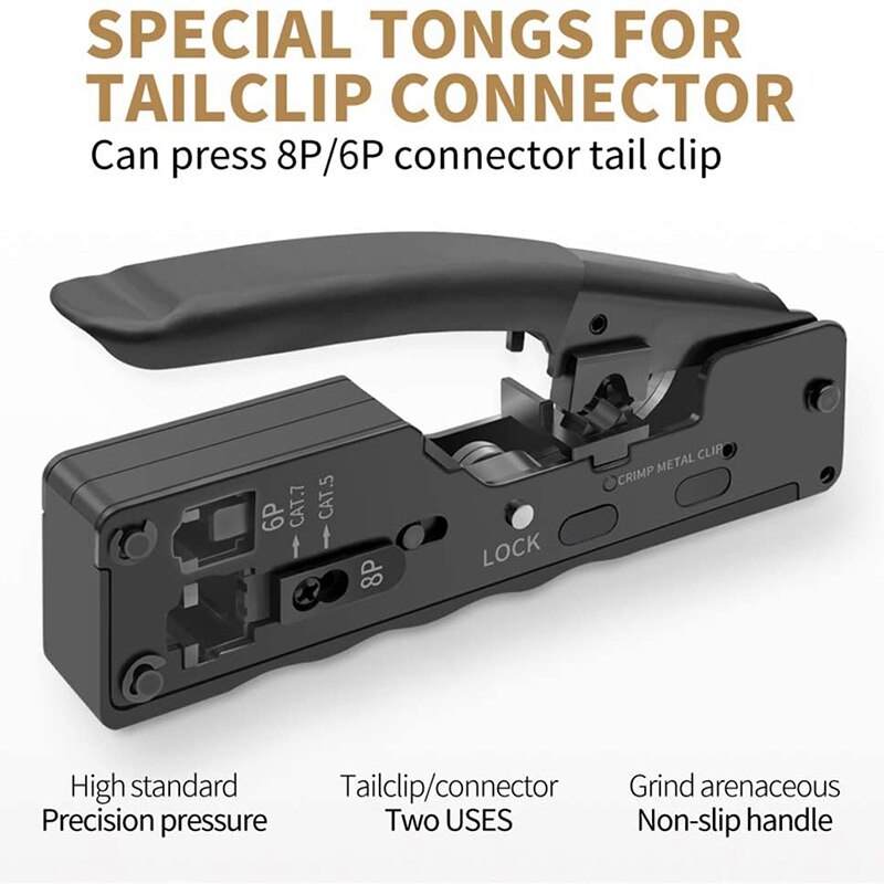 Network Crimping Tool for Cat7 Cat8 Rj45 Cat5 Cat6 Cable Clamp Rj11 6P Telephone Cable Clamp Pliers Network Tool