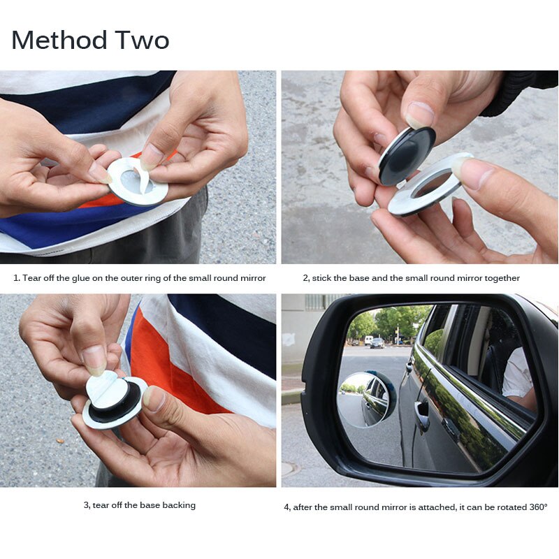Miroir adhésif pour bébé, grand Angle, rond, rond, à Angle mort, intérieur de la voiture