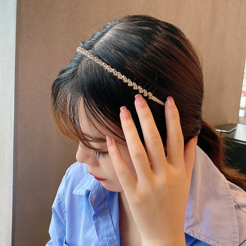 Diadema de cristal para el pelo para niña y mujer, accesorios para el cabello hechos a mano, diadema de Metal antideslizante