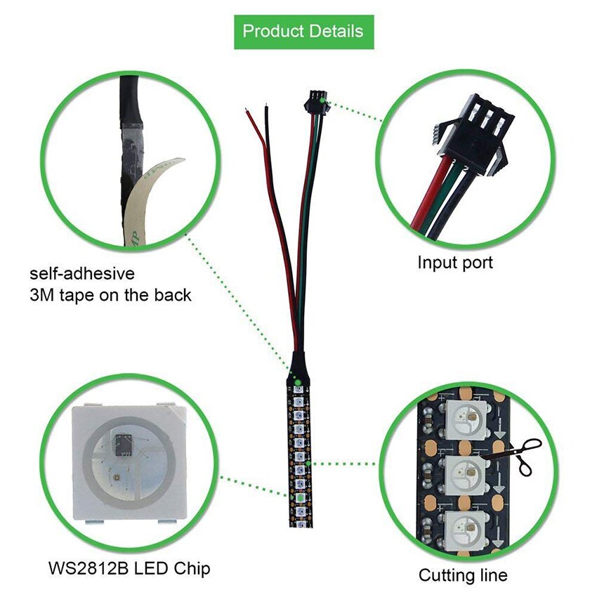 WS2812 WS2812B 1 M/2 M DC5V 144 leds/m Full Color LED Pixel Strip Ingebouwde 2812 Chip 5050 Droom Kleur RGB LED Diode Lint lamp