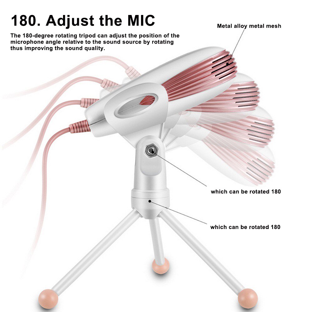 Desktop Microphone High Sound Live Broadcast Conference Equipment USB Condenser Microphone Recording Vocals Voice