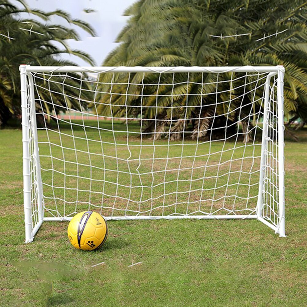 6x4 FT White Full Size Football Soccer Goal Post Net For Outdoor Sports Training Match Polypropylene High Impact Double Knotted