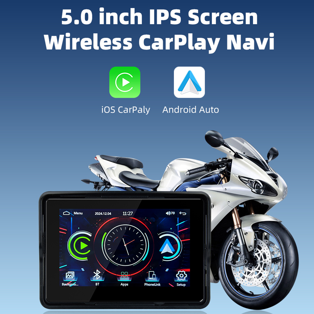 EKIY 5.0 calowy ekran nawigacji GPS robić motocykli Przenośny cyfrowy płyta motocyklowy Bezprzewodowy CarPlay Moto android automatyczny