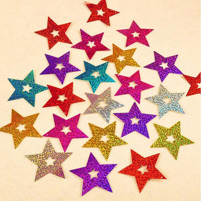 100 Uds tarjetas de cartón de estrellas brillantes colgante con globos cinta decoración de globos para bodas suministros para fiestas 6 colores opcionales 30