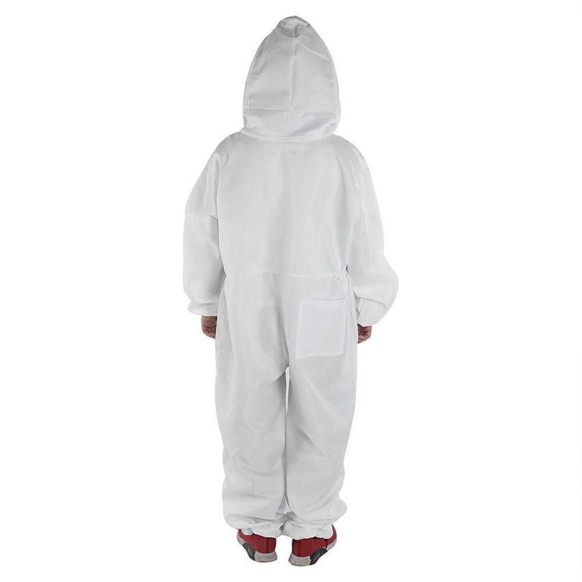 Bomullsdrakt med full kropp birøkt med slørdeksel beesikker beskyttelsesdrakt for birøktere, hvit, l, xl, xxl størrelse