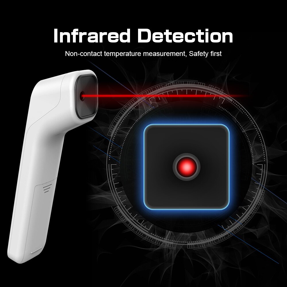Multifunction thermometer three-color backlit display forehead thermometer digital display infrared alarm human body thermometer