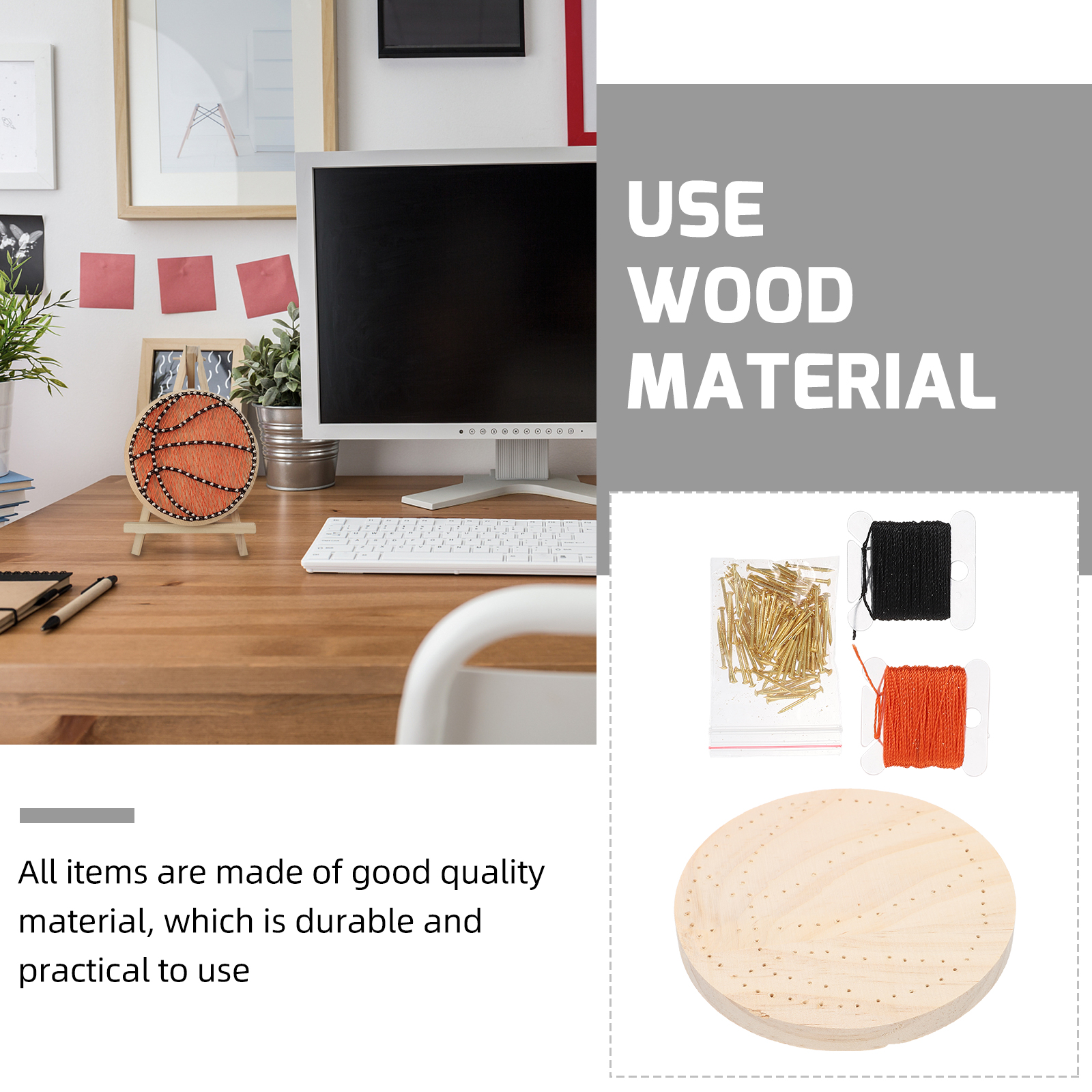 1 Set DIY String Art Kit Nail String Craft Kit Nail Winding Painting Handicraft For Child Girl Boy