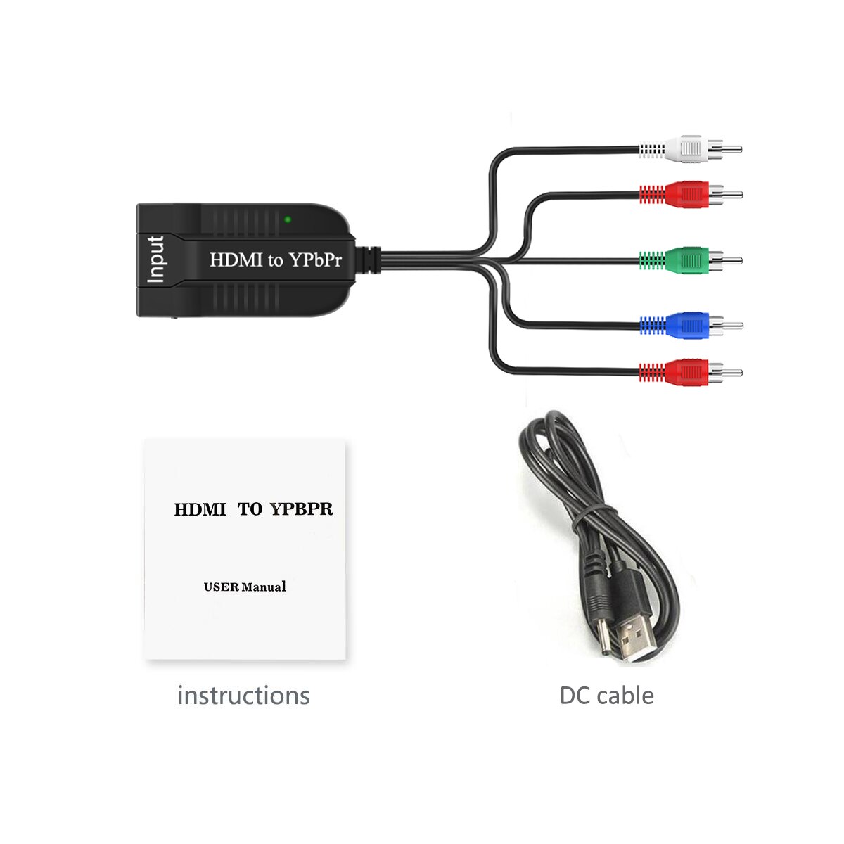 Scaler convertitore adattatore video e audio R/L compatibile HDMI 1080P a componente RGB 5 RCA YPbPr