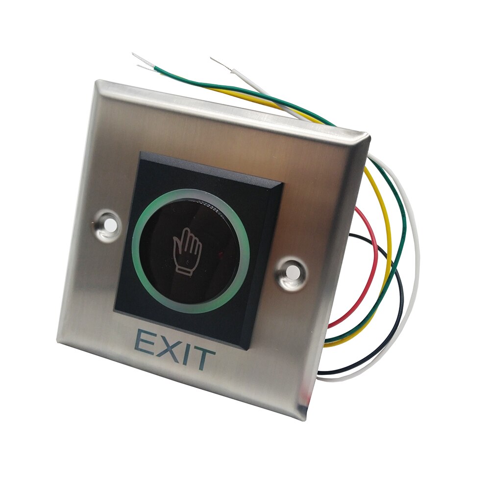 Square Stainless Steel Metal Door Release Switch IR Contactless No Touch Infrared Exit Button