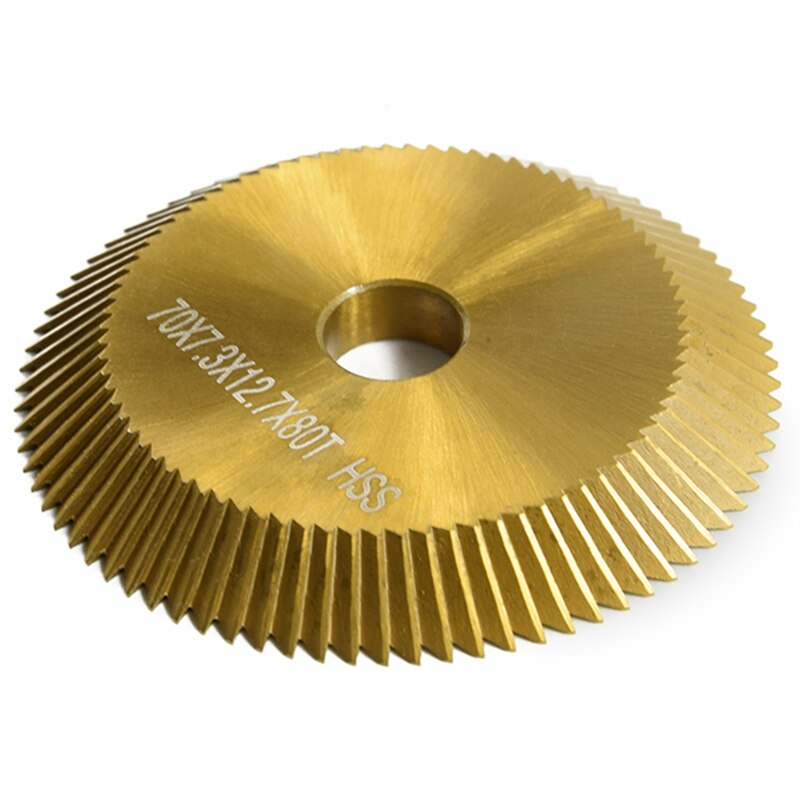 Dsha 1Pc Titanium Coated Sleutel Machine Cutter 70X7.3X12.7Mm 80T Hss Sleutel Duplicaat Machine Zaagblad Voor Snijden Toetsen slotenmaker Te