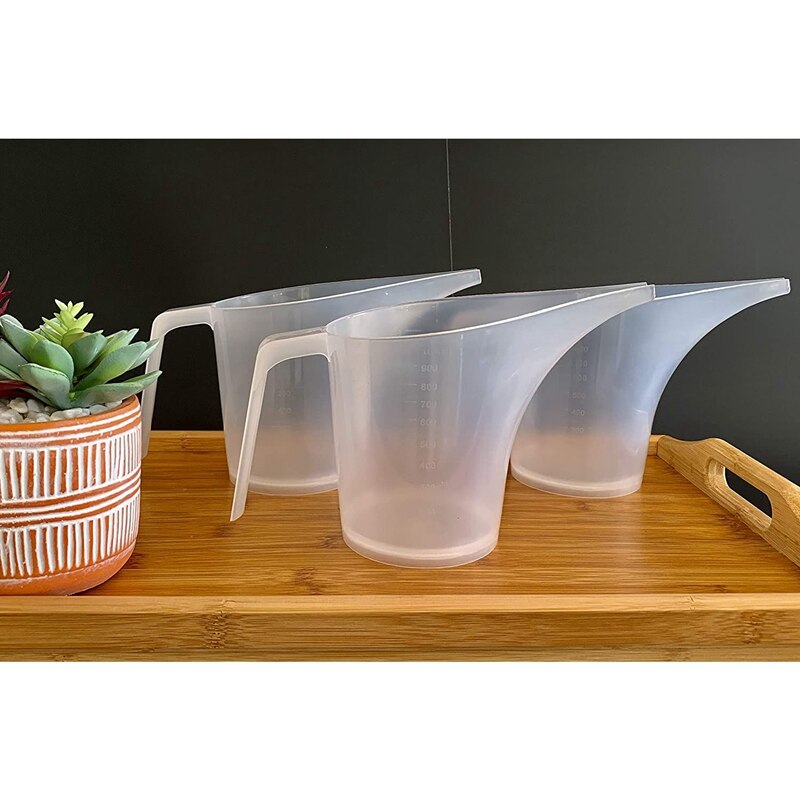 Jarra de embudo (1000Ml) para medir, taza medidora con boquilla de embudo, Juego de 3
