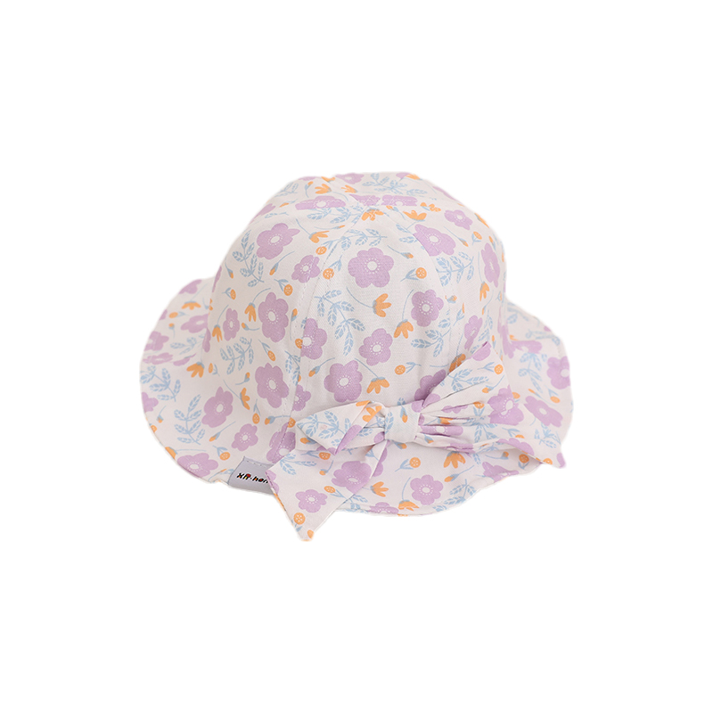 Sombrero de bebé con lazo grande para niña, gorro Floral para bebé, sombrero de Sol para playa, accesorios para niño, sombrero de cubo para niño, artículos infantiles de 1 a 3 años: D
