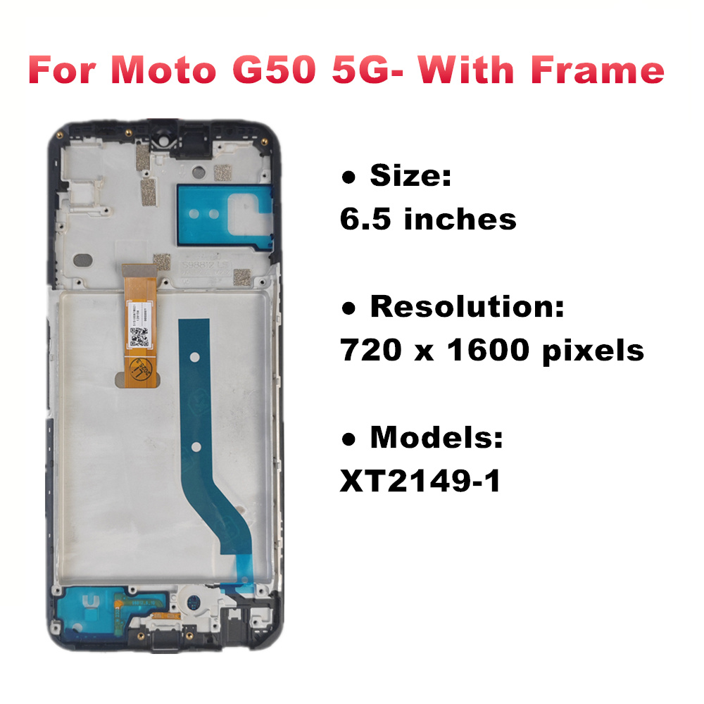 Wyświetlacz robić serii Moto G robić Motorola Moto G10 G20 G30 G50 4G 5G G60 G60S G100 Wyświetlacz LCD Ekran dotykowy Digitizer z ramką: Fioletowy